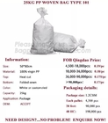 Bolsos tejidos polipropileno al por mayor de la arena de 20kg 25kg, envases de plástico para el cemento, harina que empaqueta el bolso tejido PP 50kg