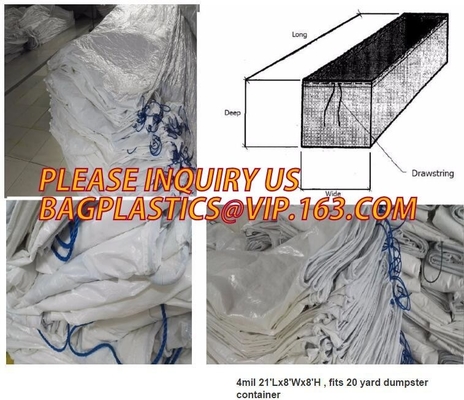 envase tejido lagrge adicional del contenedor del lazo del PE trazadores de líneas del envase del contenedor del negro del lazo de 20 yardas para el bagplastics