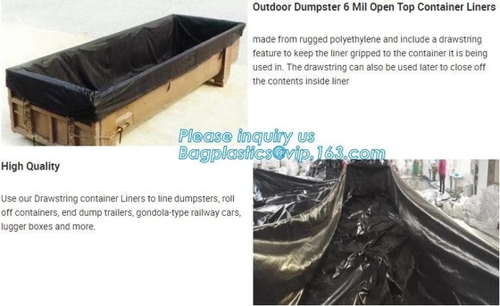 8mil de tragante abierto transparentes caen los trazadores de líneas del envase, 6 Mil Waterproof Open Top Roll de trazadores de líneas del envase, contenedor al aire libre