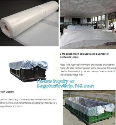 8mil de tragante abierto transparentes caen los trazadores de líneas del envase, 6 Mil Waterproof Open Top Roll de trazadores de líneas del envase, contenedor al aire libre