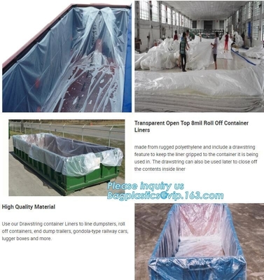 8mil de tragante abierto transparentes caen los trazadores de líneas del envase, 6 Mil Waterproof Open Top Roll de trazadores de líneas del envase, contenedor al aire libre