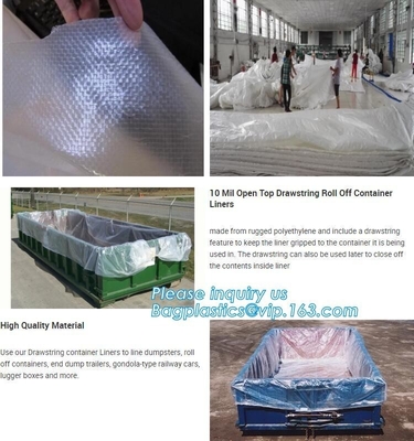 8mil de tragante abierto transparentes caen los trazadores de líneas del envase, 6 Mil Waterproof Open Top Roll de trazadores de líneas del envase, contenedor al aire libre