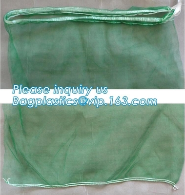 el bolso blanco del ajo del bolso de la malla del raschel del PE, naranja Rusia PE de los 45*75cm hizo punto los bolsos que embalaban del raschel de la malla plástica de la gasa de vuelta para Agricul