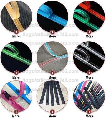 Clip horizontal coloreado de la cremallera del vacío, resbalador Zip lockk, cremallera del reborde, Eva Zipper, impermeable del sello del Pvc, prueba del aire