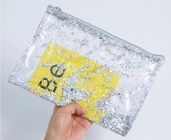 Accesorio cosmético del viaje del PVC de EVA de la cerradura de la cremallera del papel de aluminio del bolso del maquillaje de la ventana