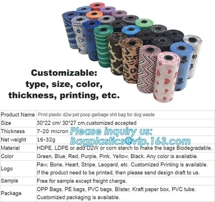 Productos amistosos del perro de Eco del bolso inútil del impulso, bolso de basura de la basura del impulso del perro de la forma del hueso