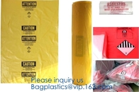 El Biohazard apto para el autoclave amarillo empaqueta almacenamiento grande de la basura del amianto de los desechos peligrosos