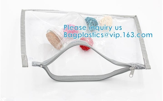 Envase de plástico seleccionado por las muchachas para el bolso de la cremallera de los cosméticos con el resbalador, cepillo de dientes cosmético b de los bolsos de la cremallera de los bolsos de Zip lockkk