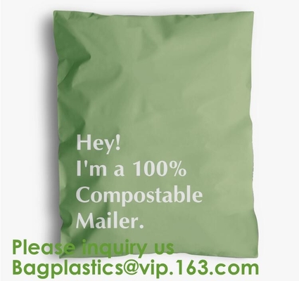 Ropas de empaquetado de envío del almidón del plástico abonable biodegradable verde del anuncio publicitario que envían bolsos del paquete de la ropa