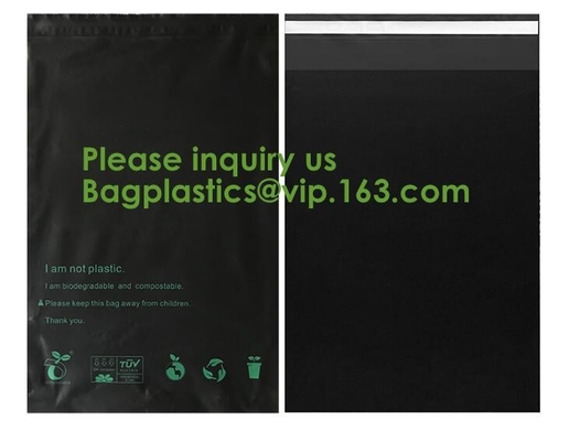 Ropas de empaquetado de envío del almidón del plástico abonable biodegradable verde del anuncio publicitario que envían bolsos del paquete de la ropa