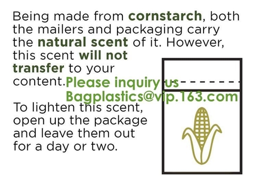 Ropas de empaquetado de envío del almidón del plástico abonable biodegradable verde del anuncio publicitario que envían bolsos del paquete de la ropa
