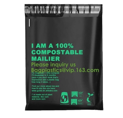La entrega que hace compras en línea de los bolsos biodegradables empaqueta las fuentes de empaquetado amistosas de los sobres de Eco que envían bolsos