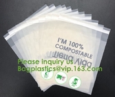 La maicena biodegradable biodegradable 100% del PLA de Bolsas empaqueta la ropa abonable que empaqueta con el sello auto-adhesivo