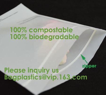 Bolso grande abonable de la cremallera del GALÓN, bolsos biodegradables de la fuerza adicional que se puede volver a sellar, hechos de los materiales vegetal
