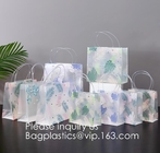 Los bolsos del embalaje del regalo, PP dirigen, manija del PVC, llevan el bolso, los bolsos de compras biodegradables dirigen/bolso práctico modificado para requisitos particulares del caramelo