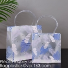 Los bolsos que hacían compras biodegradables helados de Frosty Handle Carry Gift Package reciclaron el Pvc transparente inferior del cuadrado
