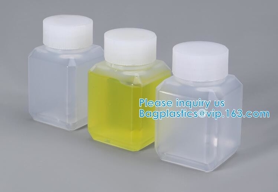 Las botellas plásticas químicas del polvo de la Ancho-boca de la botella del cuadrado seco químico de la botella reactiva sacuden con pequeña bioquímica de las tapas