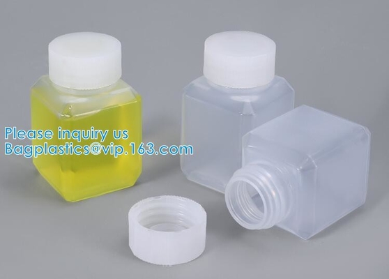 Las botellas plásticas químicas del polvo de la Ancho-boca de la botella del cuadrado seco químico de la botella reactiva sacuden con pequeña bioquímica de las tapas