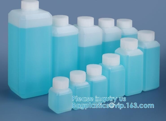 Las botellas plásticas químicas del polvo de la Ancho-boca de la botella del cuadrado seco químico de la botella reactiva sacuden con pequeña bioquímica de las tapas