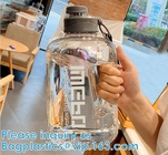 Botella de agua amistosa del eco plástico grande de la capacidad del jarro de los deportes del gimnasio de la aptitud de las botellas de agua con Straw Drinking