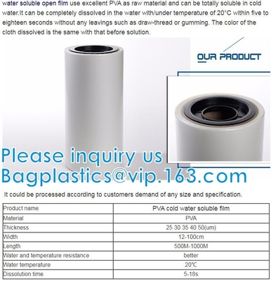 Película grabada en relieve Demoulding prostética de PVA, película biodegradable transparente de la película soluble de Pva, película soluble de mármol de PVA