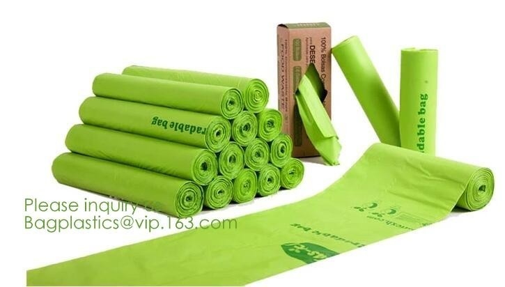 Bolsos biodegradables del estiércol vegetal de la venta directa de la fábrica con el certificado del CE FDA, registro personalizado polivinílico claro reciclable abonable de los bolsos