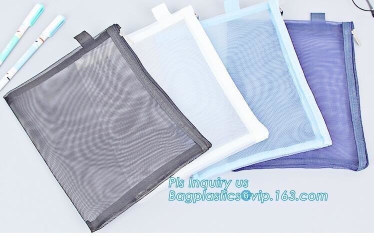 El holer del bolso del fichero del bolso del documento de la PU del TAMAÑO de A5 A4 enreda la bolsa del bolso con la cremallera, carpeta de archivos impermeable de la cremallera del tamaño de la malla a4 de la fibra