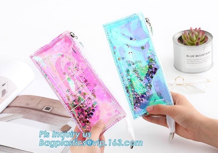 levántese el bolso de Zip lockkk del vinilo del bolso del resbalador del pvc, bolso del fichero del pvc A4 del vinilo con el resbalador Zip lockkk, bolso no tóxico de la cremallera del resbalador del PVC