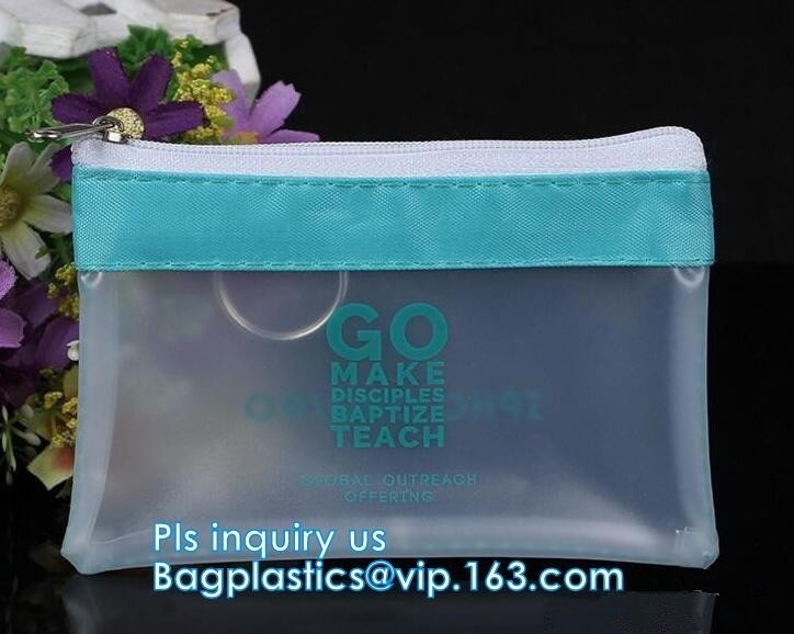 El bolso de empaquetado mojado del traje de baño claro del PVC del envase de plástico del bikini con la cremallera, se levanta el bolso de Zip lockkk del resbalador para el bik de la ropa interior
