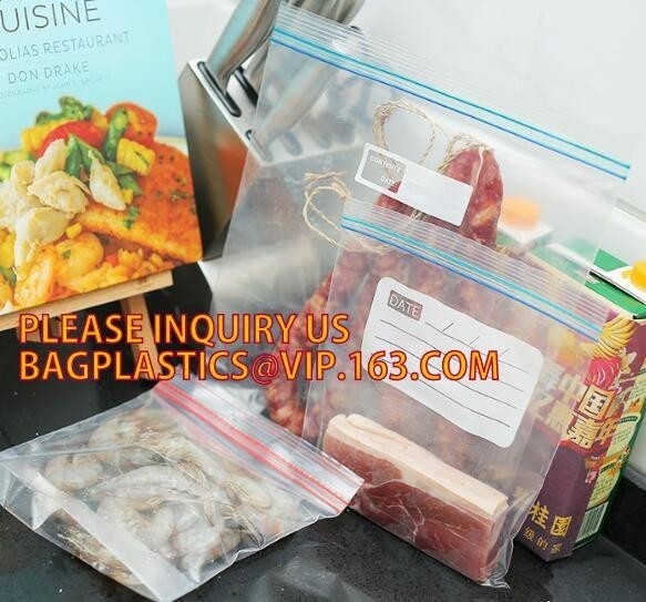 Bolso puro transparente del color de la cremallera de los bolsos de la mercancía, bolso reconectable del bocadillo de la cremallera del color del FDA, bolso de Zip lockkk con el co doble