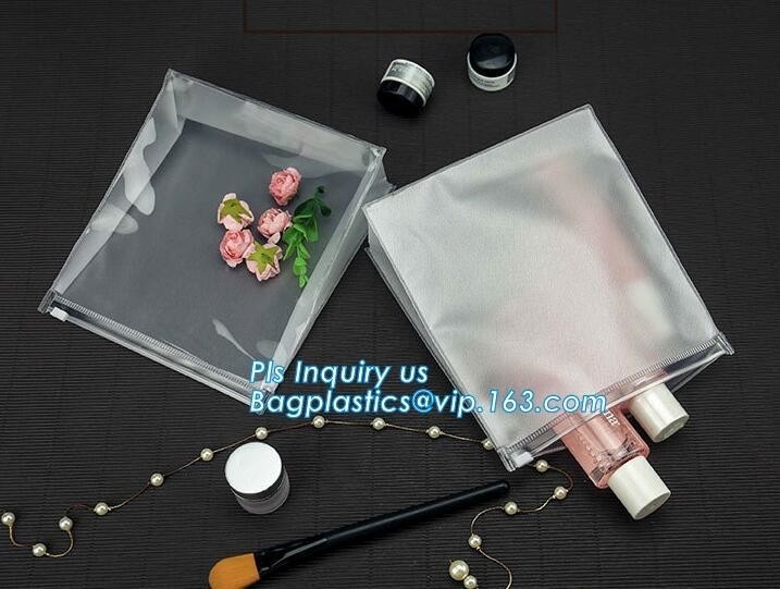 la bolsa de plástico helada mate del bolso de la cremallera del resbalador del PVC con el bolso del resbalador de la cerradura de la cremallera de la cremallera/pvc/vagos polivinílicos del pvc de la cremallera que se puede volver a sellar del resbalador