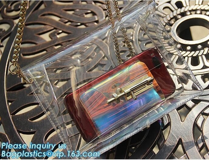 El bolso de la playa del PVC del PVC Tote Bag Shoulder Handbag Transparent de la moda, forma a señoras transparentes del pvc la cruz del bolso - cuerpo s