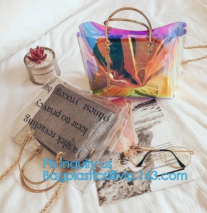 El bolso del bolso del ocio del PVC, deportes empaqueta, Tote Bag Clear Shoulder Bag transparente, la ligero económico del viaje del pvc