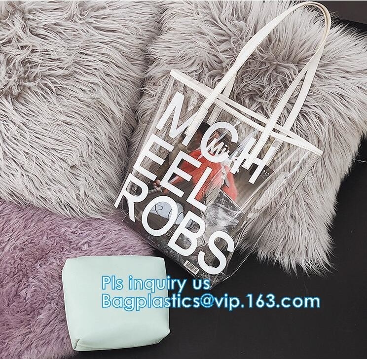 El organizador Shoulder Bag, la bolsa de asas de la playa del PVC de la belleza, bolso del bolso de la playa con el pequeño bolso cosmético, compone iride del eco