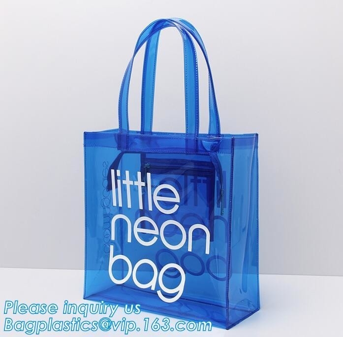 Bolso suave con la ronda, bolso de empaquetado con el bolso de empaquetado del edredón reciclable del bordado, bolso de la manija, vagos de la bolsa del PVC de las compras del PVC