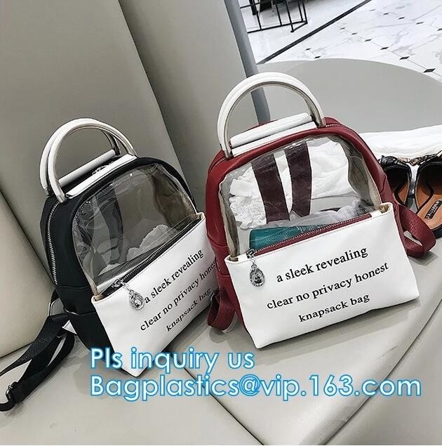 Bolso seco impermeable del PVC que camina la mochila, mochila transparente de moda del Pvc de la prenda impermeable, mochila clara casual Plast del PVC