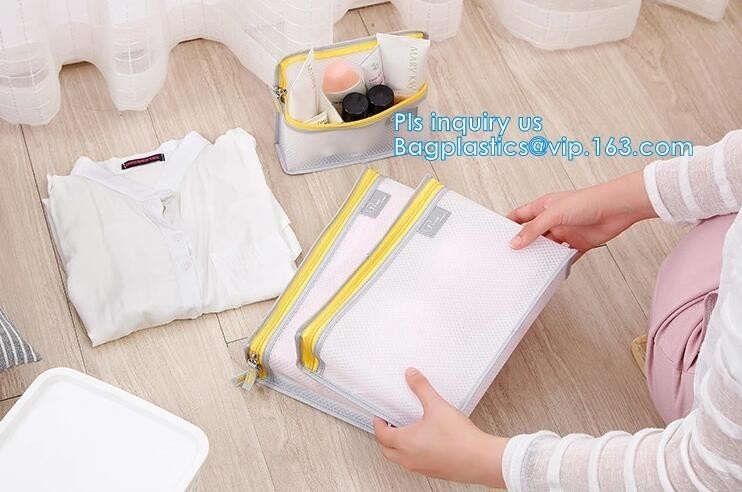 El bolso cosmético de nylon de Mesh Makeup/la pequeña malla de nylon compone el bolso cosmético, viaje Mesh Cosmetic Makeup Organizer Bag, malla