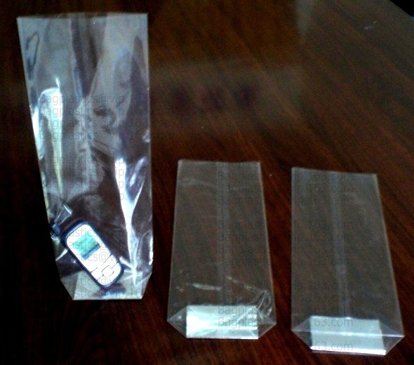 bolso claro de impresión de encargo biodegradable de los pp del opp de los pp del bopp del PE del cuadrado de Bopp de la parte inferior clara inferior auta-adhesivo del cuadrado para la comida