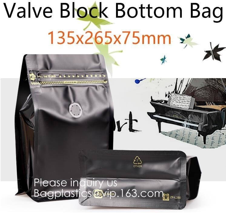 El papel de aluminio inferior plano superior reutilizable de la caja de cuadrado de Zip lockkk alineó la bolsa de papel plástica de Kraft con la ventana, Pla de encargo de 250g 500g