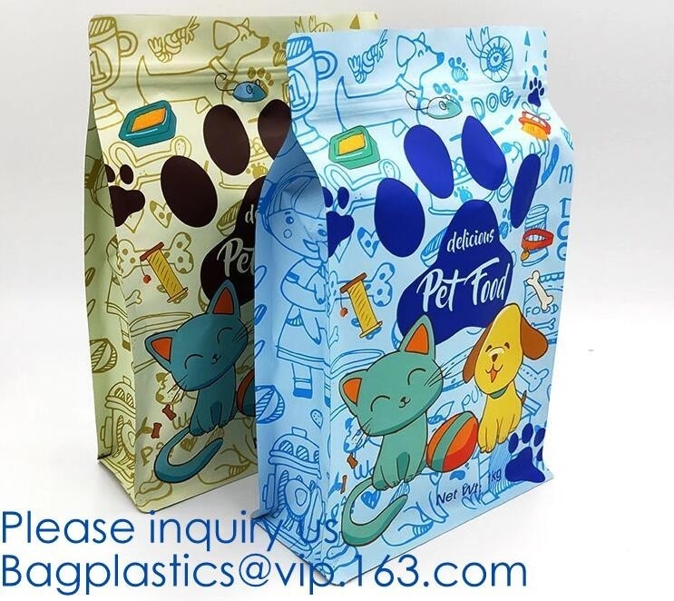Animal doméstico personalizado modificado para requisitos particulares/Metpet/bolso plástico material de la comida del PE que imprime el PAQUETE barato, libre de polvo del bolso del alimento para animales del taller