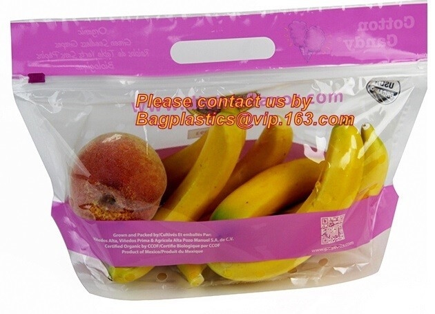 bolso plástico impreso de la fruta de los bolsos de la cereza de la cerradura de la cremallera, cereza de la fruta/bolso de la uva, frutas/agujeros de respiradero especiales de las cerezas que empaquetan p