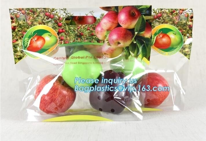 bolso respetuoso del medio ambiente con los agujeros de aire para el bolso de empaquetado de la uva, bolso congelado de la fruta de Zip lockkk del resbalador del almacenamiento de Zip lockkk del resbalador con el OEM