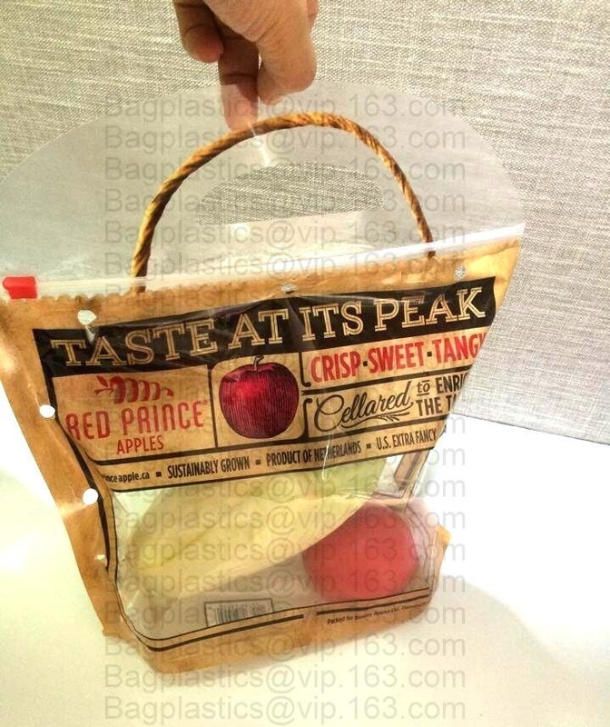 verduras frescas plásticas del celofán respirable del opp que empaquetan el bolso, bolso de custodia fresco vegetal del congelador, cremallera reutilizable s