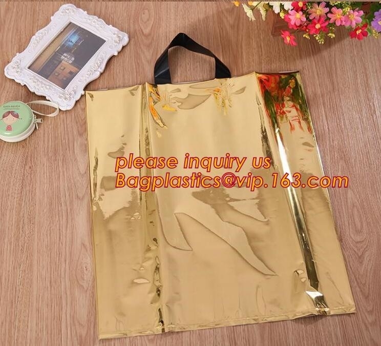 Las bolsas de plástico suaves de la manija del lazo para la comida que lleva, la bolsa de plástico suave biodegradable oxa de la manija del lazo del almidón para los bageas del ultramarinos