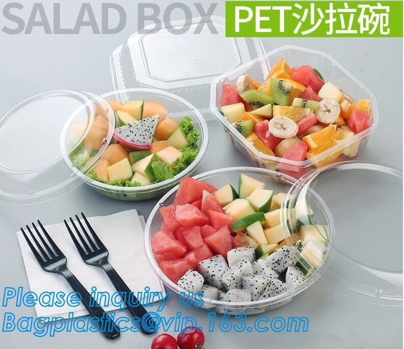 Cuenco plástico de la categoría alimenticia del ANIMAL DOMÉSTICO de ensalada de la comida disponible clara de encargo barata del cuenco, cuenco de ensalada disponible de la sopa de fideos del ANIMAL DOMÉSTICO 460ml