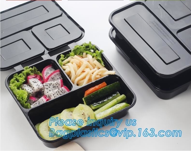 Caja plástica disponible de la entrega de la comida que imprime el sushi Tray For Food Packaging, comida plástica negra disponible material del sistema de prevención de intrusiones basado en host