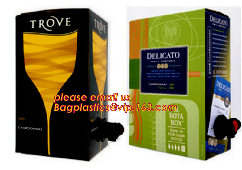 La bolsa de plástico aséptica de Juice Water Red Wine Pack de la leche del jabón en caja 5 L con el golpecito del canalón, bolso plástico del vino de la válvula de 2L 3L 5L en caja