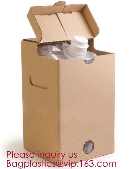 Bolso en vino de empaquetado del babero de la caja, bolso portátil plástico en vino tinto de la caja, bolso del dispensador del vino en la caja para el aceite de mesa, vino, leche