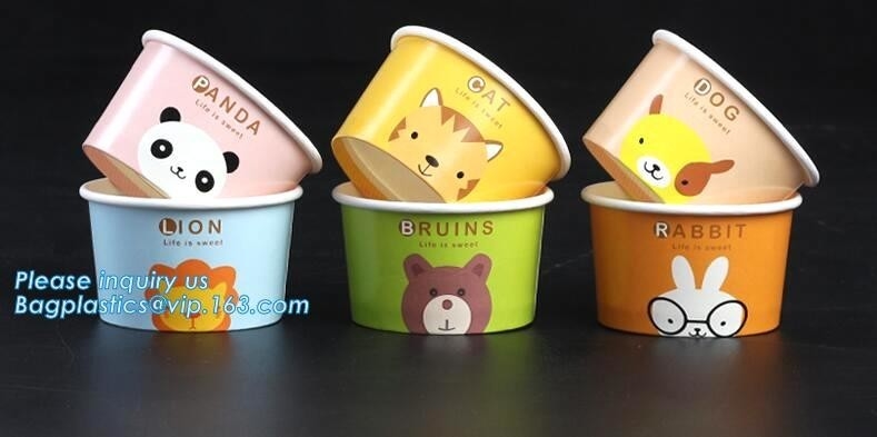 Taza biodegradable 7oz, tazas de papel disponibles vendedoras superiores de papel del gelato para el helado, bagease caliente de la taza de papel del helado de la venta