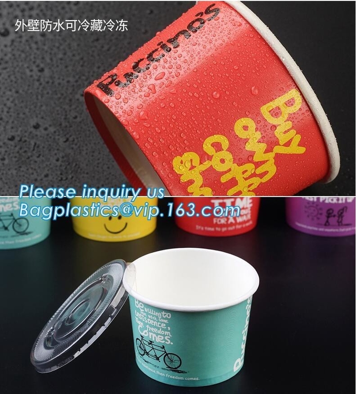 taza/envase, taza del helado del papel de la tienda del helado del verano de papel del helado de 7 onzas hecha en China, helado biodegradable Pap de las tazas